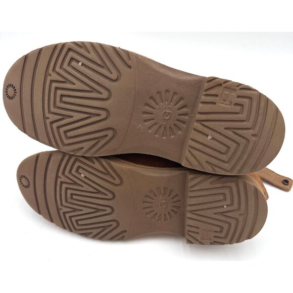 UGG Kayel Women's Chestnut Suede Shearling-Lined Ankle Boots Side Zipper Size 8 - Picture 12 of 12